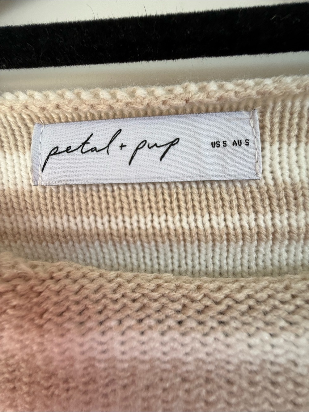 Petal & Pup Soft Cream Ribbed Crew Sweater